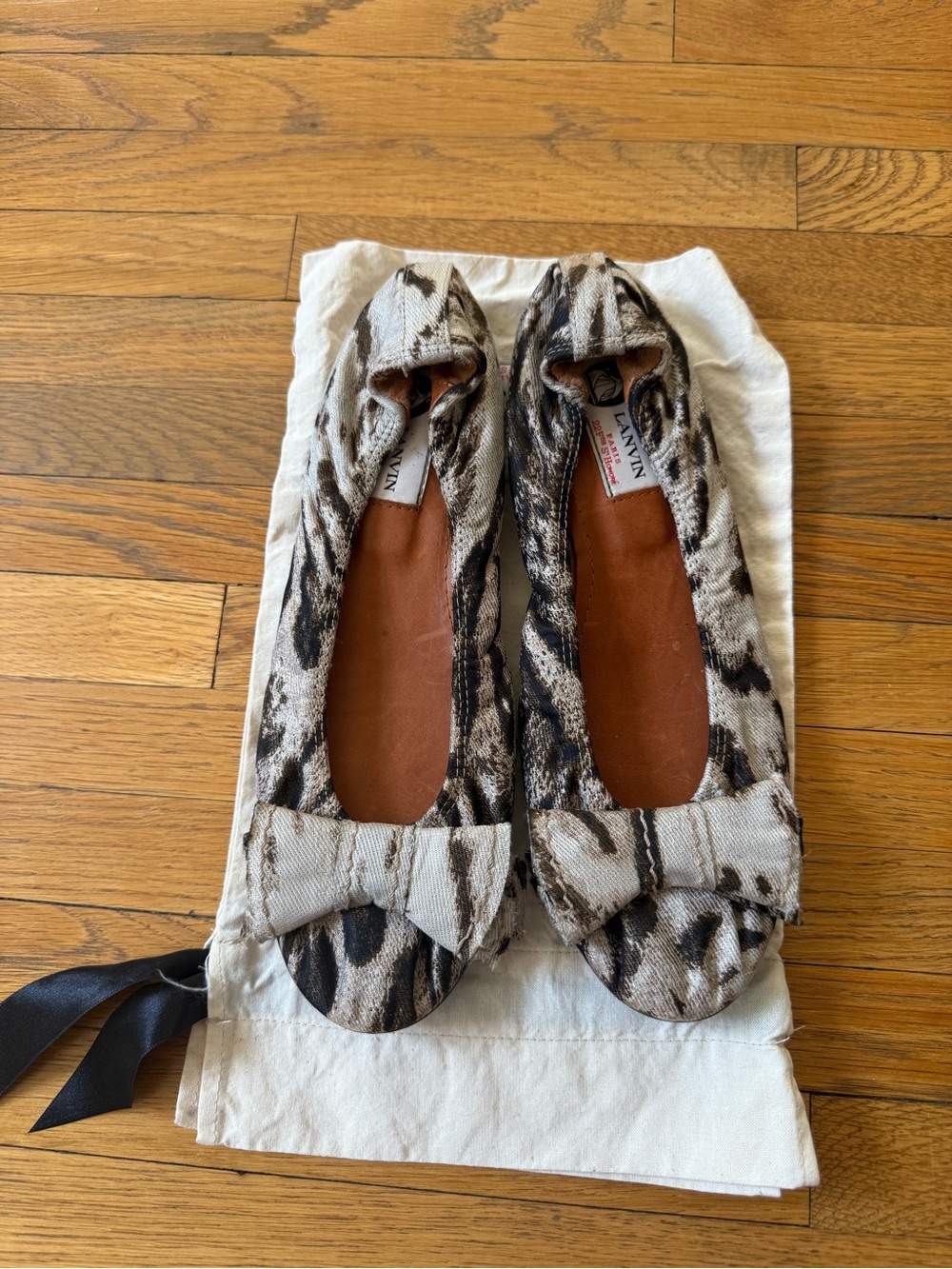 NWT Lanvin Animal Print Ballet Flats